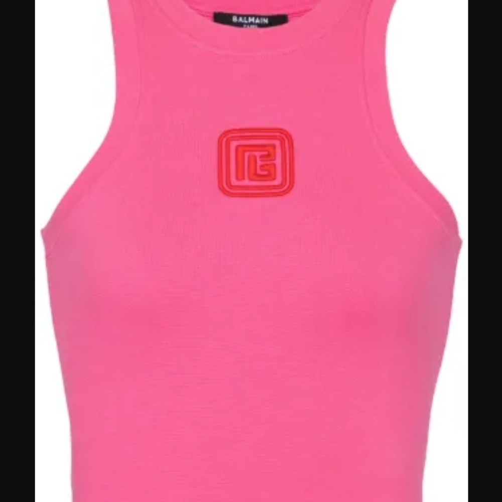 Balmain Vibrant Pink Tank Top XXL